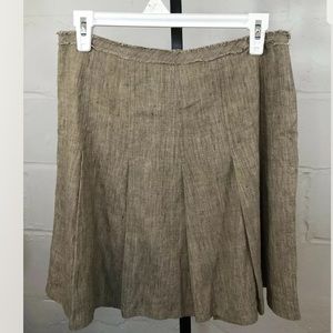 BCBGMAXAZRIA Pleated Mini Skirt Size 6 Tan #N4